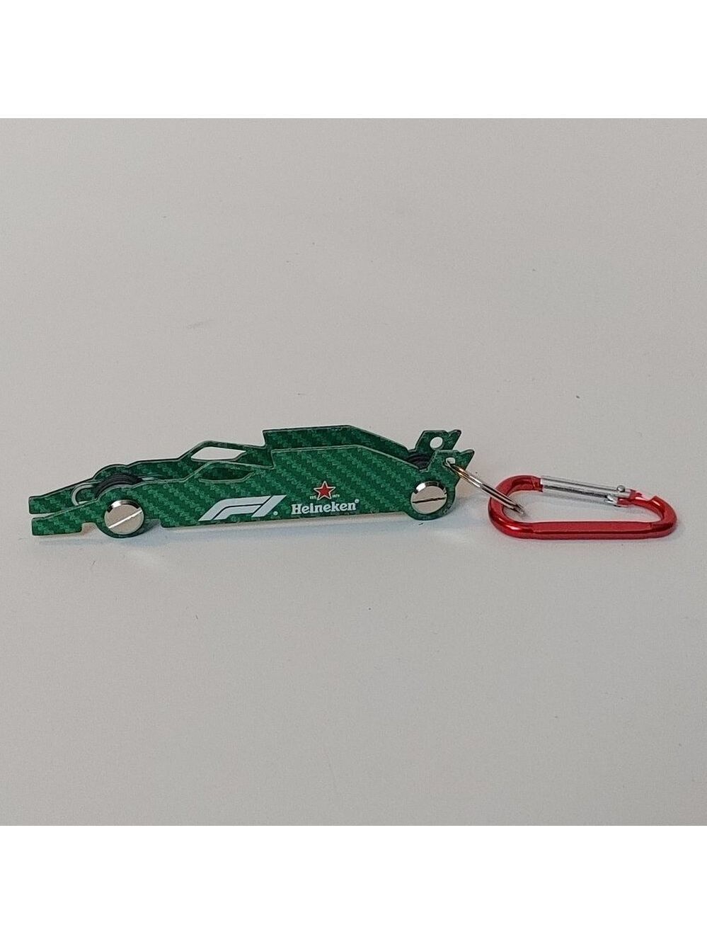 Heineken Formula One Race Car Key Chain Carbon Fiber Carabiner Official Sponsor
